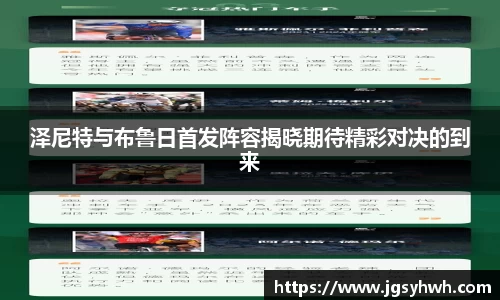 泽尼特与布鲁日首发阵容揭晓期待精彩对决的到来